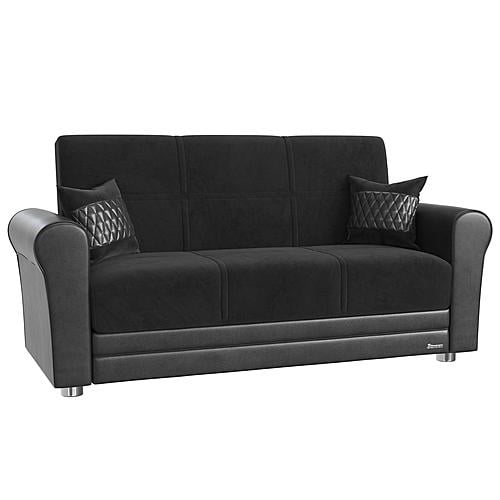 Avalon Nano Black Convertible Loveseat by Casamode