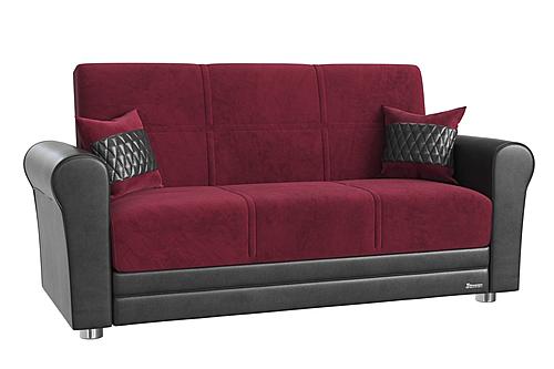 Avalon Nano Burgundy Convertible Loveseat by Casamode