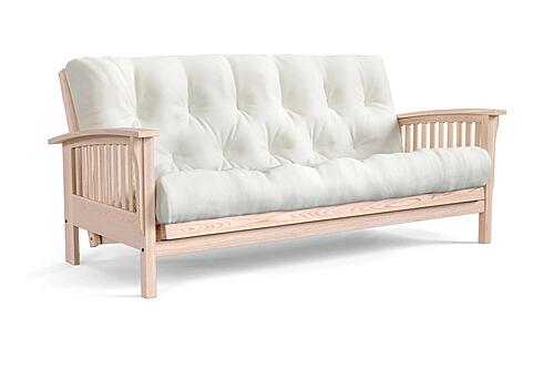 Classic Bent Arm Mission Amish-Made American Oak Futon Frame by Comfort Pure