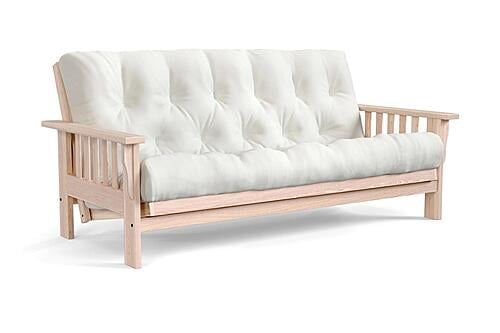 Flat Arm Mission Amish-Made American Oak Futon Frame by Comfort Pure