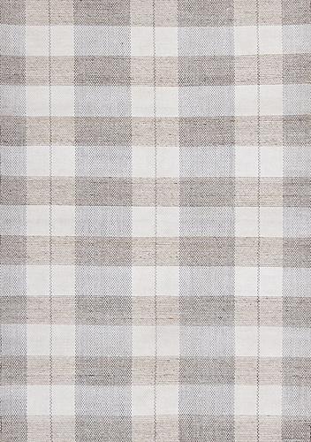 Aspen Beige Muted Plaid Woven Rug by Kalora