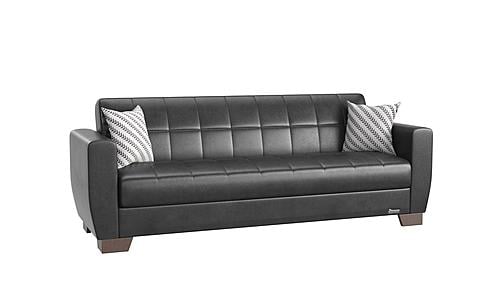 Barato Black PU Leatherette Sofa Bed by Casamode