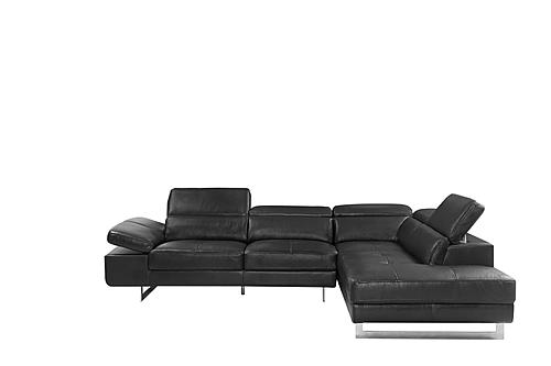 Barts 3700 Black Leatherette Sectional w/Motion Headrests by BH Furniture