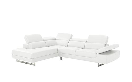Barts 4020 White Leatherette Sectional w/Motion Headrests by BH Furniture