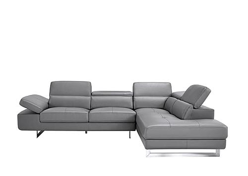 Barts 7576 Dark Gray Leatherette Sectional w/Motion Headrests by BH Furniture