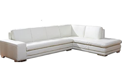 Block NL5116 White Top Grain Leather Sectional by BH Furniture
