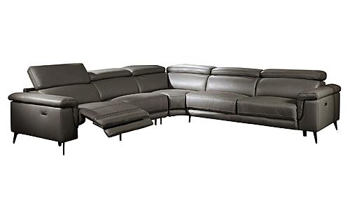 Hendrix NL5102 Dark Gray Leather Sectional w/Electric Recliners by BH Furniture