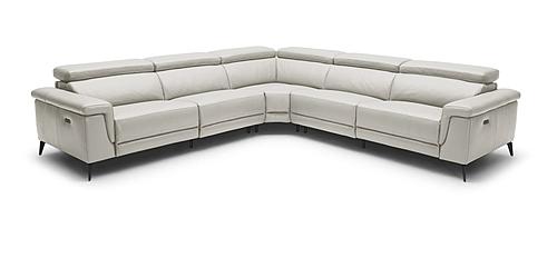 Hendrix NL5115 Smoke Gray Leather Sectional w/Electric Recliners by BH Furniture