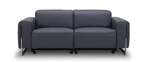 Hudson NL5100 Slate Blue Leather Extended Sofa w/2 Power Recliners by BH Furniture