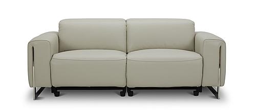 Hudson NL5115 Smoke Gray Leather Extended Sofa w/2 Power Recliners by BH Furniture