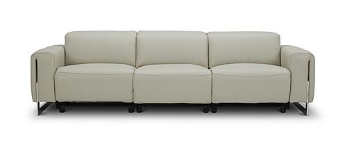 Hudson NL5115 Smoke Gray Leather Extended Sofa w/3 Power Recliners by BH Furniture