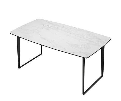 Jax Gray Dining Table w/Matte Black Metal Legs by BH Furniture