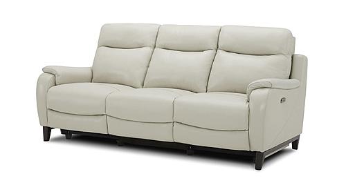 Leonard NL5100 Smoke Gray Leather Dual Power Sofa by BH Furniture