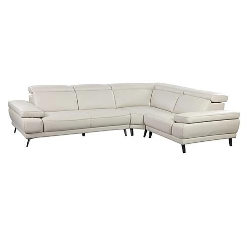 Mercer 807 Smokey Taupe Leather Corner Sectional w/2 Arms by BH Furniture