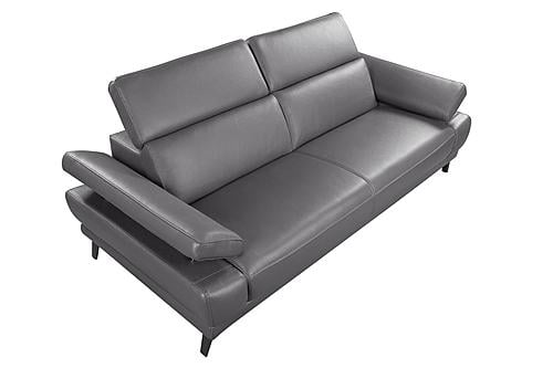 Mercer 8605 Slate Gray Thick Leather Loveseat by BH Furniture