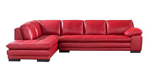 ML157 L210 Red Top Grain Leather Sectional by BH Furniture