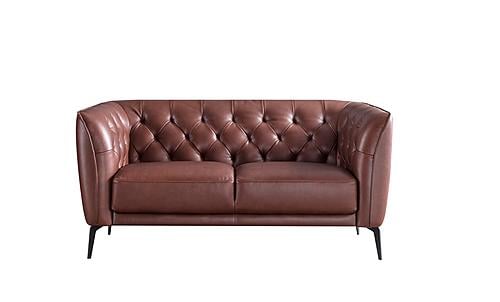 S295 L205 Brown Thick Leather Loveseat by BH Furniture