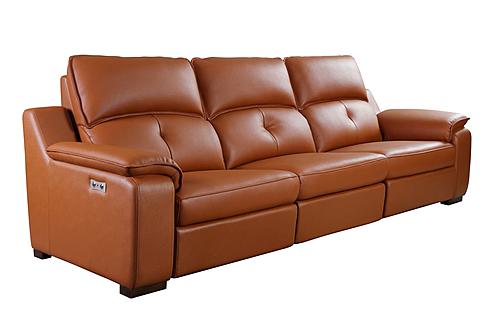 Thompson 8232 Adobe Orange Premium Thick Leather Extended Sofa by BH Furniture