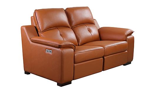 Thompson 8232 Adobe Orange Premium Thick Leather Loveseat by BH Furniture