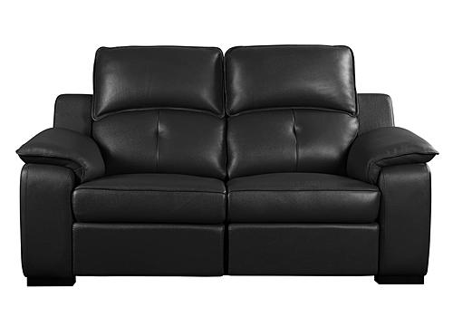 Thompson 8238 Black Premium Thick Leather Loveseat by BH Furniture