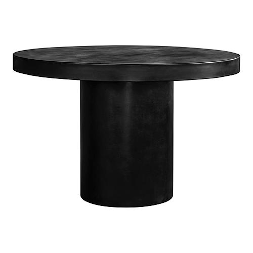 Cassius Round Outdoor Dining Table Black by Moe's Home Collection