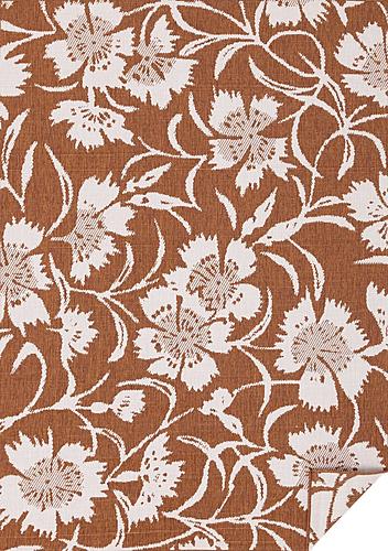 Bristol Orange Cream Floral Pattern Rug by Kalora