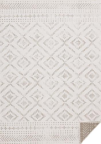 Bristol Beige Cream Diamond Pattern Reversible Rug by Kalora