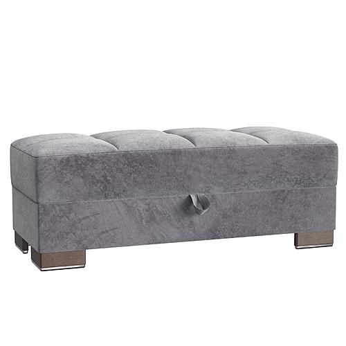 Armada Lounge Sectional Ottoman 1 Microfiber Gray by Casamode