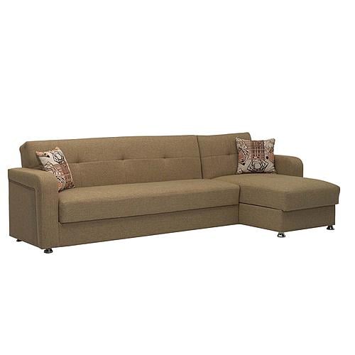 Harmony Upholstered Convertible Sectional w/Storage - Brown by Casamode