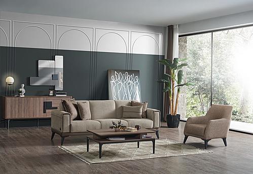 Petra Fabric Accent Chair - Brown-A6128 by Casamode