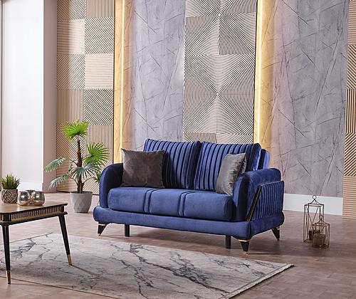 F8512 Blue Grey Polyfiber Adjustable Sofa at Futonland