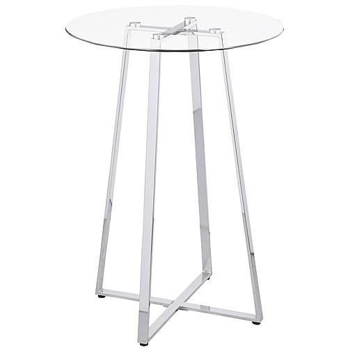 Zanella Glass Top Bar Table Chrome by Coaster