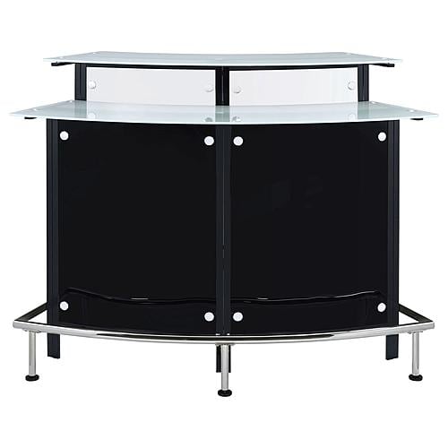 Keystone Glass Top Bar Unit Black by Coaster