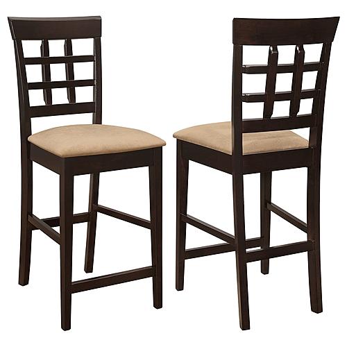 Gabriel Upholstered Counter Height Stools Cappuccino and Beige (Set of 2) by Coaster