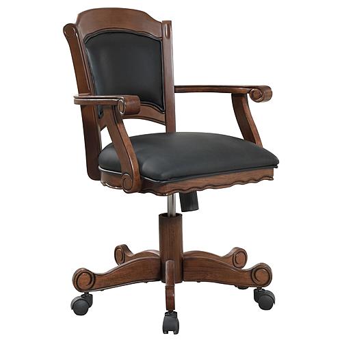 Turk Game Chair w/Casters Black and Tobacco by Coaster