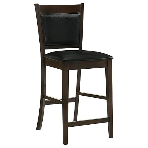 Jaden Upholstered Counter Height Stools Black and Espresso (Set of 2) by Coaster
