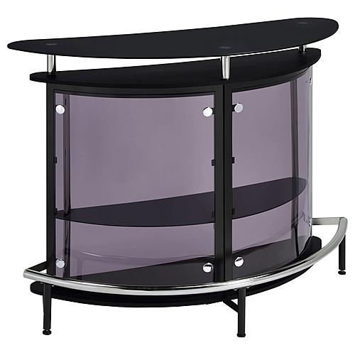 Amarillo 2-tier Bar Unit Black and Chrome by Coaster
