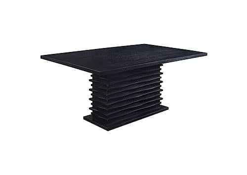 Stanton Rectangular Dining Set w/6 Chairs Black and Grey by Coaster