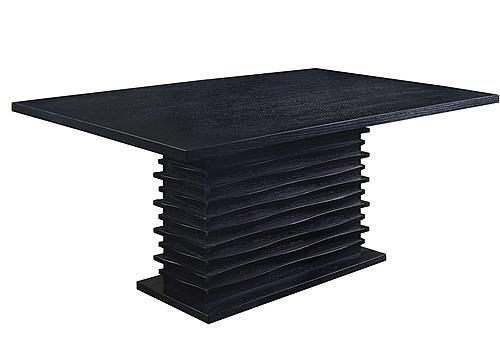 Stanton Rectangle Pedestal Dining Table Black by Coaster