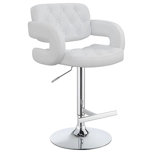 Brandi Adjustable Bar Stool Chrome and White by Coaster