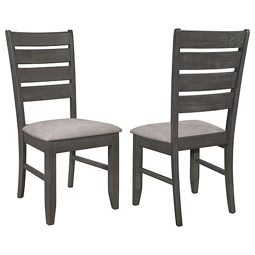Dalila Ladder Back Side Chair (Set of 2) Grey and Dark Grey by Coaster