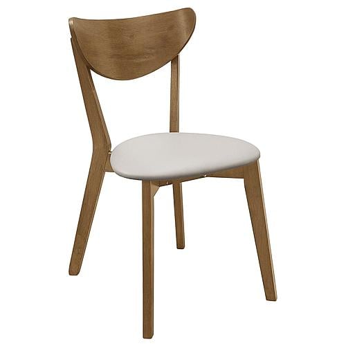 Kersey Dining Side Chairs w/Curved Backs Beige and Chestnut (Set of 2) by Coaster