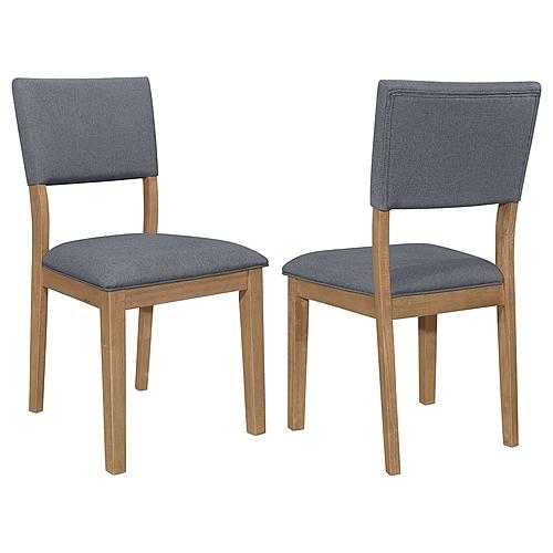 Sharon Open Back Padded Upholstered Dining Side Chair Blue and Brown (Set of 2) by Coaster