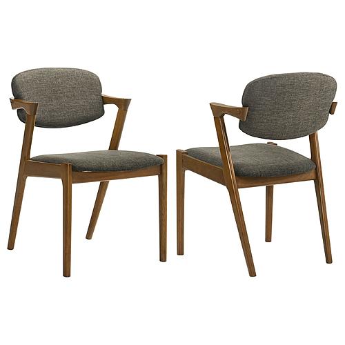 Malone Dining Side Chairs Brown and Dark Walnut (Set of 2) by Coaster