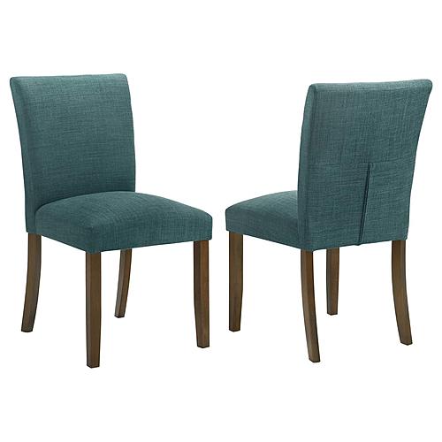 Cantley Upholstered Dining Side Chair Teal Blue (Set of 2) by Coaster
