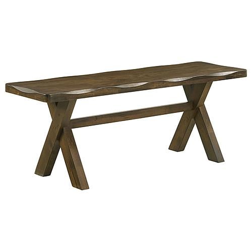 Alston X-shaped Dining Bench Knotty Nutmeg by Coaster