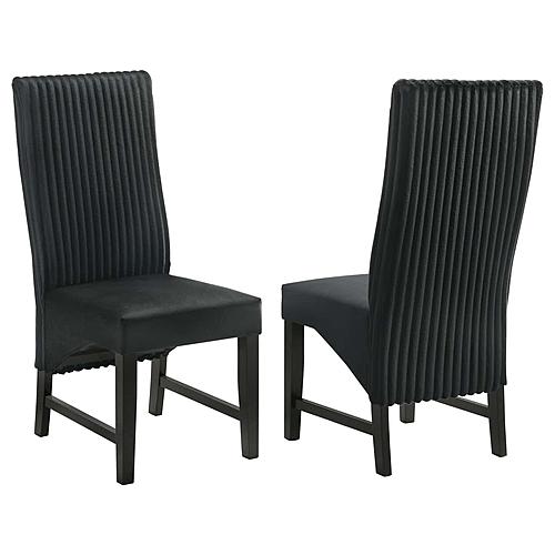 Barrand Upholstered Dining Side Chair Black (Set of 2) by Coaster