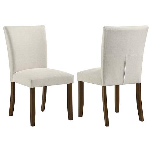 Cantley Upholstered Dining Side Chair Beige (Set of 2) by Coaster