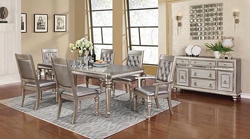 Bling Game 5-piece Rectangular Dining Set Metallic Platinum by Coaster