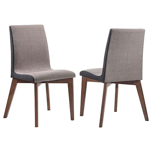 Redbridge Upholstered Side Chairs Grey and Natural Walnut (Set of 2) by Coaster